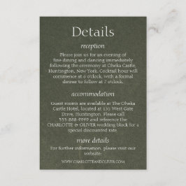 Tarjetas de Detalles de Boda Elegantes en Verde Sa