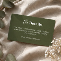 Tarjetas de Detalles de Boda Elegantes Modernas