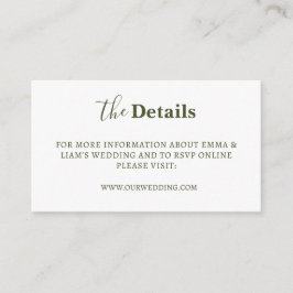 Tarjetas de Detalles de Boda Elegantes Modernas