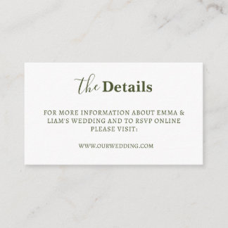 Tarjetas de Detalles de Boda Elegantes Modernas