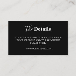 Tarjetas de Detalles de Boda en Blanco y Negro