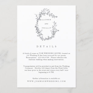 Tarjetas de detalles de Boda floral Bella Artes mo