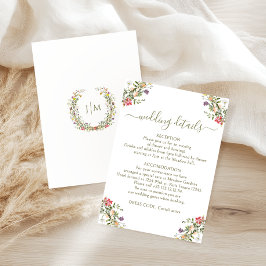 Tarjetas de Detalles de Boda Floral Campestre Rúst