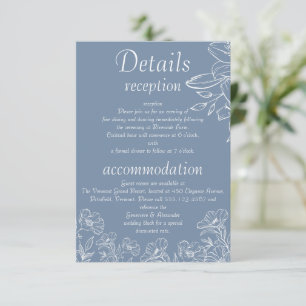 Tarjetas de Detalles de Boda Florales de Lirio Bla
