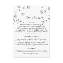 Tarjetas de Detalles de Boda Florales Elegantes co