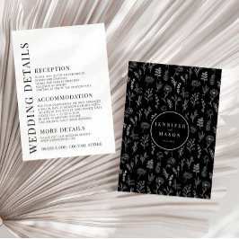 Tarjetas de detalles de boda florales elegantes en