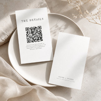 Tarjetas de Detalles de Boda Minimalistas Modernas