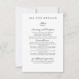Tarjetas de Detalles de Boda Modernas y Simples