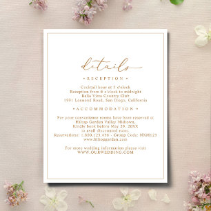 Tarjetas de Detalles de Boda Simples con Presupues