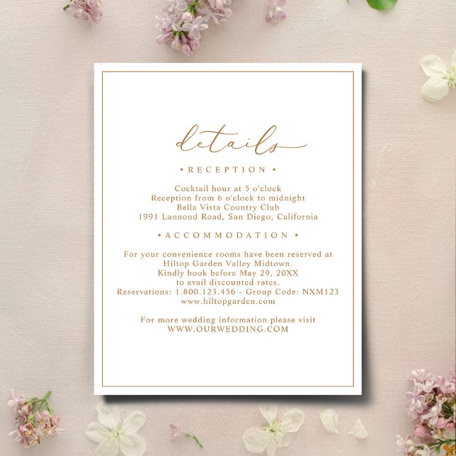 Tarjetas de Detalles de Boda Simples con Presupues (Subido por el creador)