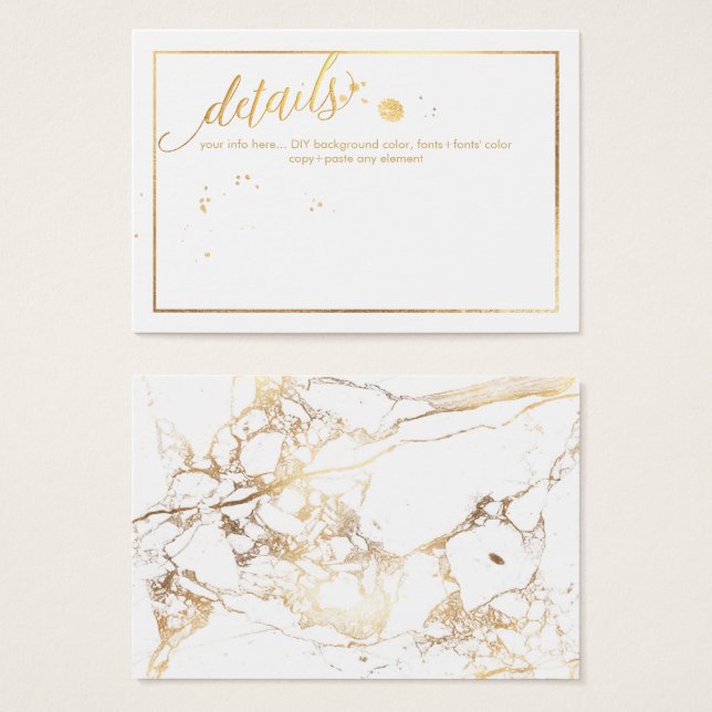 Tarjetas de detalles de PixDezines/Mármol /Blanco+ (Anverso y reverso)