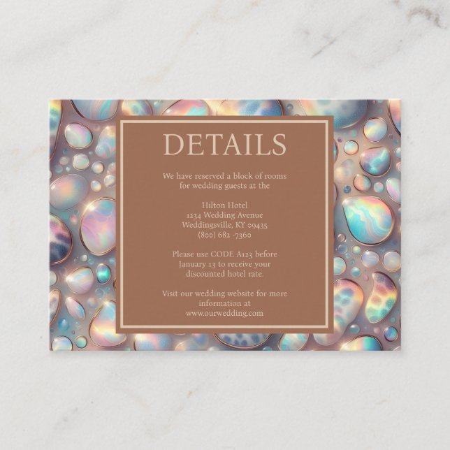 Tarjetas de Detalles de Recepción Exóticos y Elega (Anverso)