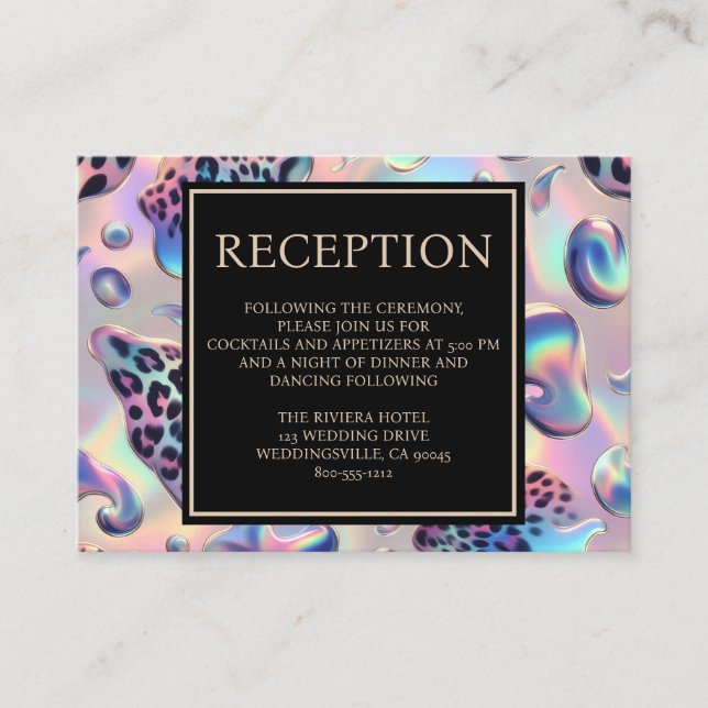 Tarjetas de Detalles de Recepción Exóticos y Elega (Anverso)