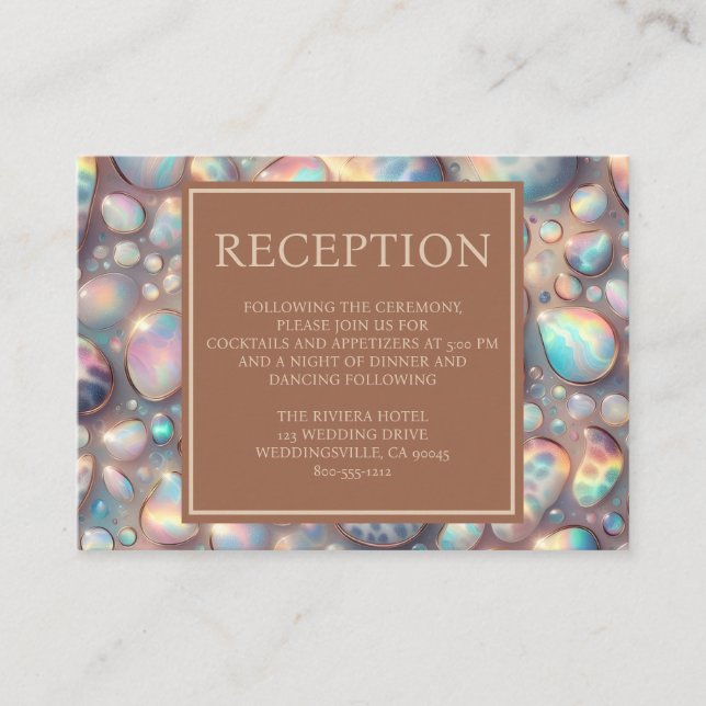 Tarjetas de Detalles de Recepción Exóticos y Elega (Anverso)