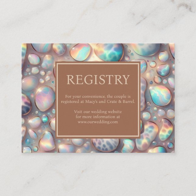 Tarjetas de Detalles de Registro de Regalos Exótic (Anverso)