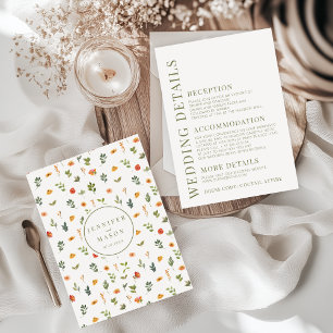 Tarjetas de detalles del Boda de flor caprichoso n