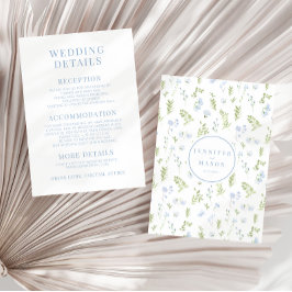 Tarjetas de detalles del boda de flores de primave