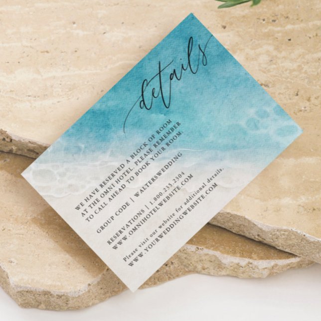 Tarjetas de detalles del Boda de verano Blue Ocean (Subido por el creador)