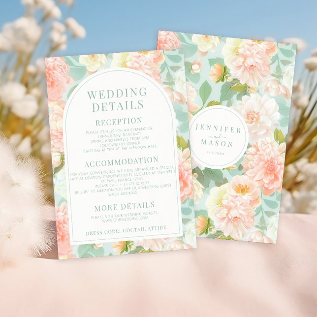 Tarjetas de detalles del Boda floral Watercolor Pe (Subido por el creador)