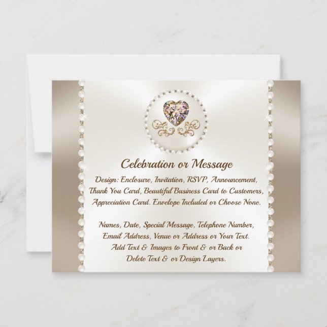 Tarjetas de Detalles para Boda, Aniversario, Negoc (Anverso)