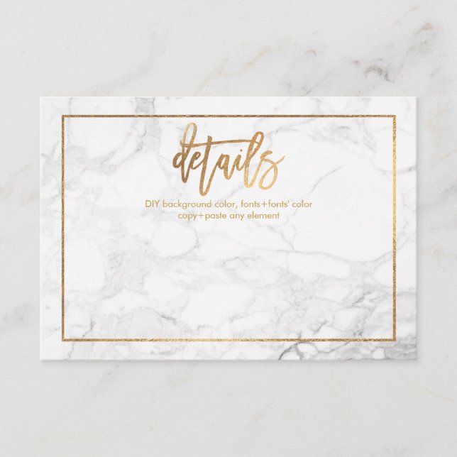 TARJETAS DE DETALLES PixDezines/MARBLE+ORO FAUX (Anverso)