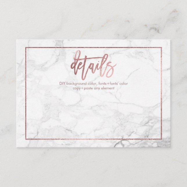 TARJETAS DE DETALLES PixDezines/ORO ROSA MARBLE+FA (Anverso)