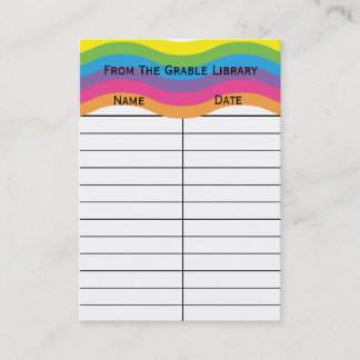 Tarjetas de devolución de libros de ondas de arcoi