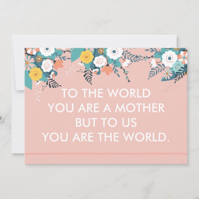 Tarjetas de Día de la Madre Cita Sentimental (Anverso)