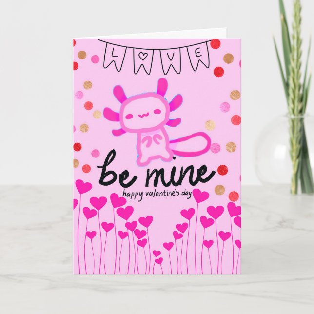 tarjetas de día de San Valentín de ajolote (Anverso)