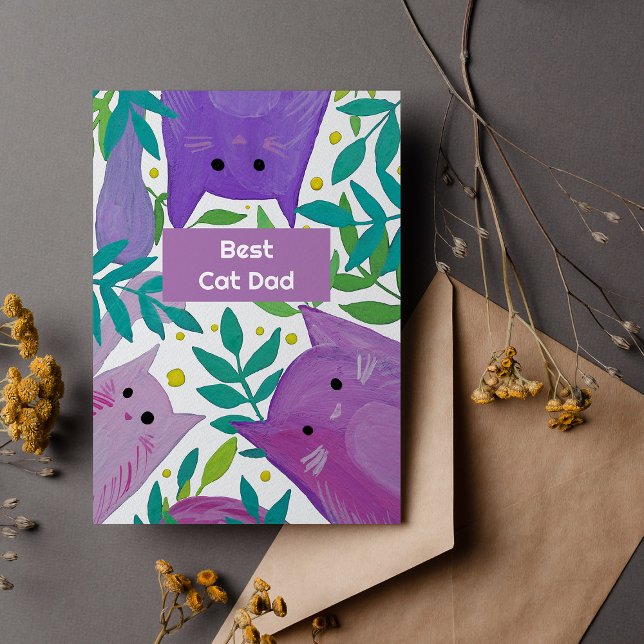 Tarjetas de día festivo del mejor papá gato con ra (Subido por el creador)