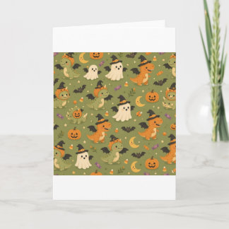 Tarjetas de dinosaurios con disfraz de Halloween l