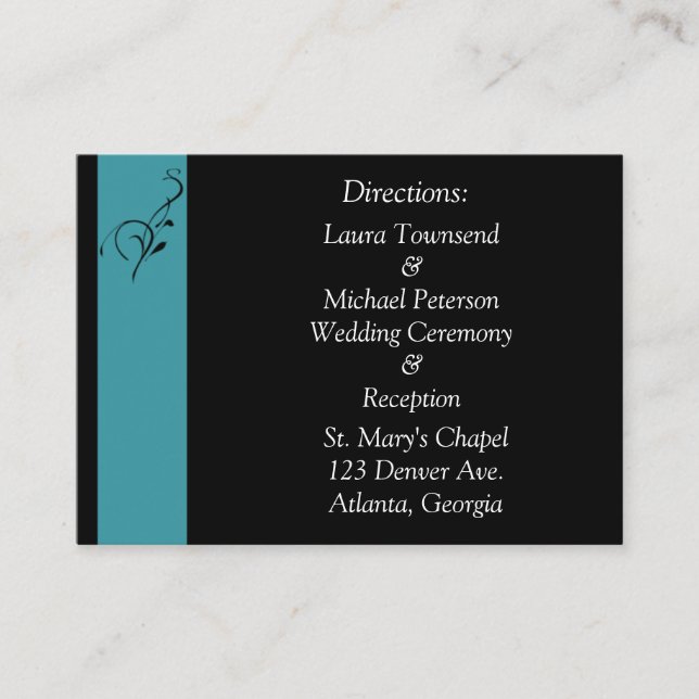 Tarjetas de dirección Aqua Elegance (Anverso)