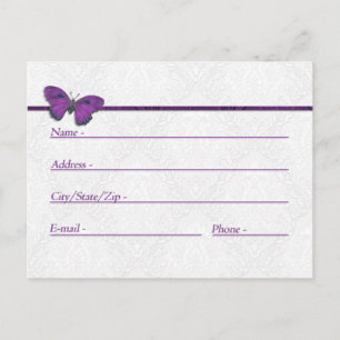 Tarjetas de dirección Boda mariposa Brocade Purple