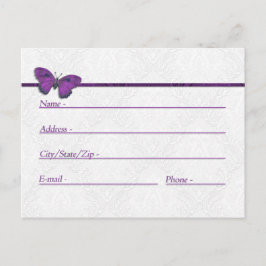Tarjetas de dirección Boda mariposa Brocade Purple