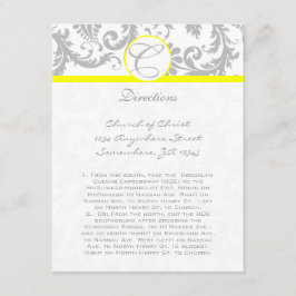 Tarjetas de dirección de Boda amarillo giratorio d