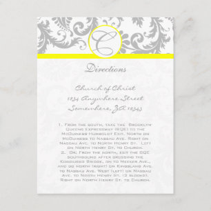 Tarjetas de dirección de Boda amarillo giratorio d