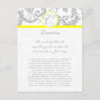 Tarjetas de dirección de Boda amarillo giratorio d