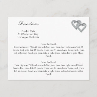 Tarjetas de dirección de Boda blanco Hearts