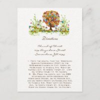 Tarjetas de dirección de Boda de árbol de flor cap