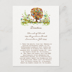 Tarjetas de dirección de Boda de árbol de flor cap