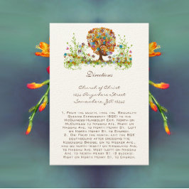 Tarjetas de dirección de Boda de árbol de flor cap