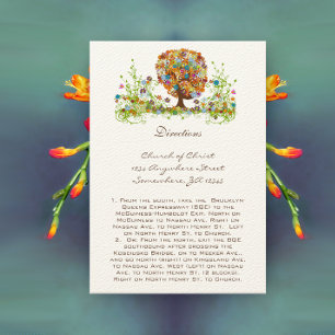 Tarjetas de dirección de Boda de árbol de flor cap