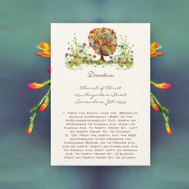 Tarjetas de dirección de Boda de árbol de flor cap (Subido por el creador)