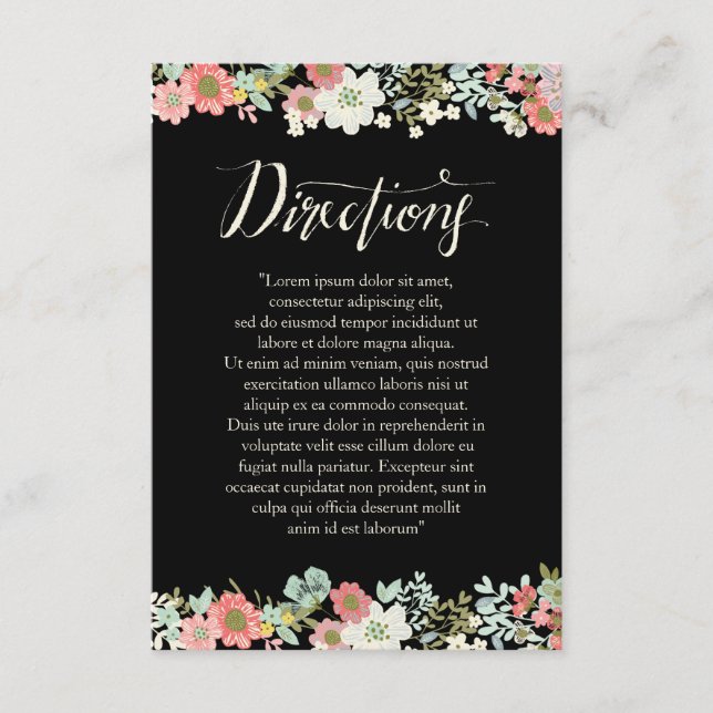 Tarjetas de dirección de Boda de borde de jardín f (Anverso)