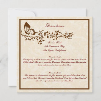 Tarjetas de dirección de boda de mariposa elegante