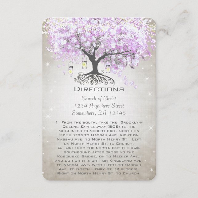Tarjetas de dirección del Boda de lavanda del radi (Anverso)