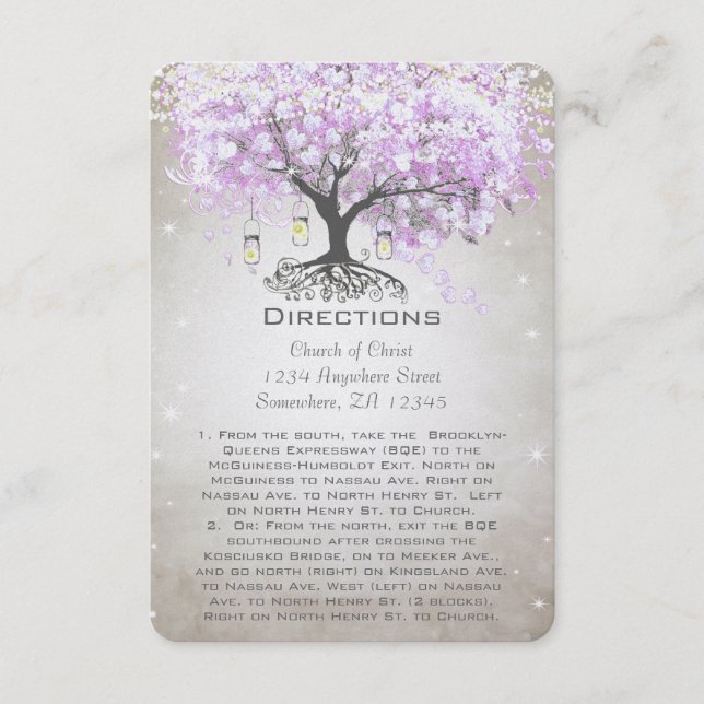 Tarjetas de dirección del Boda de lavanda del radi (Anverso)