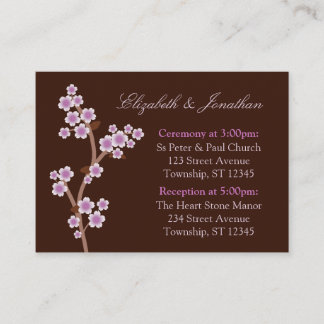 Tarjetas de direcciones de Boda marrón morado con 