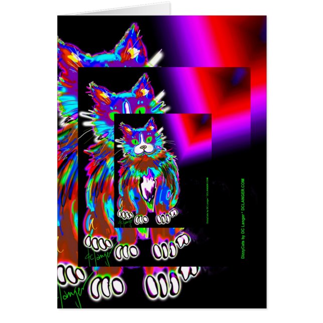 Tarjetas de DizzyCats, ofreciendo el DizzyC psico (Frente)