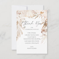 Tarjetas de donación de favores de boda beige flor